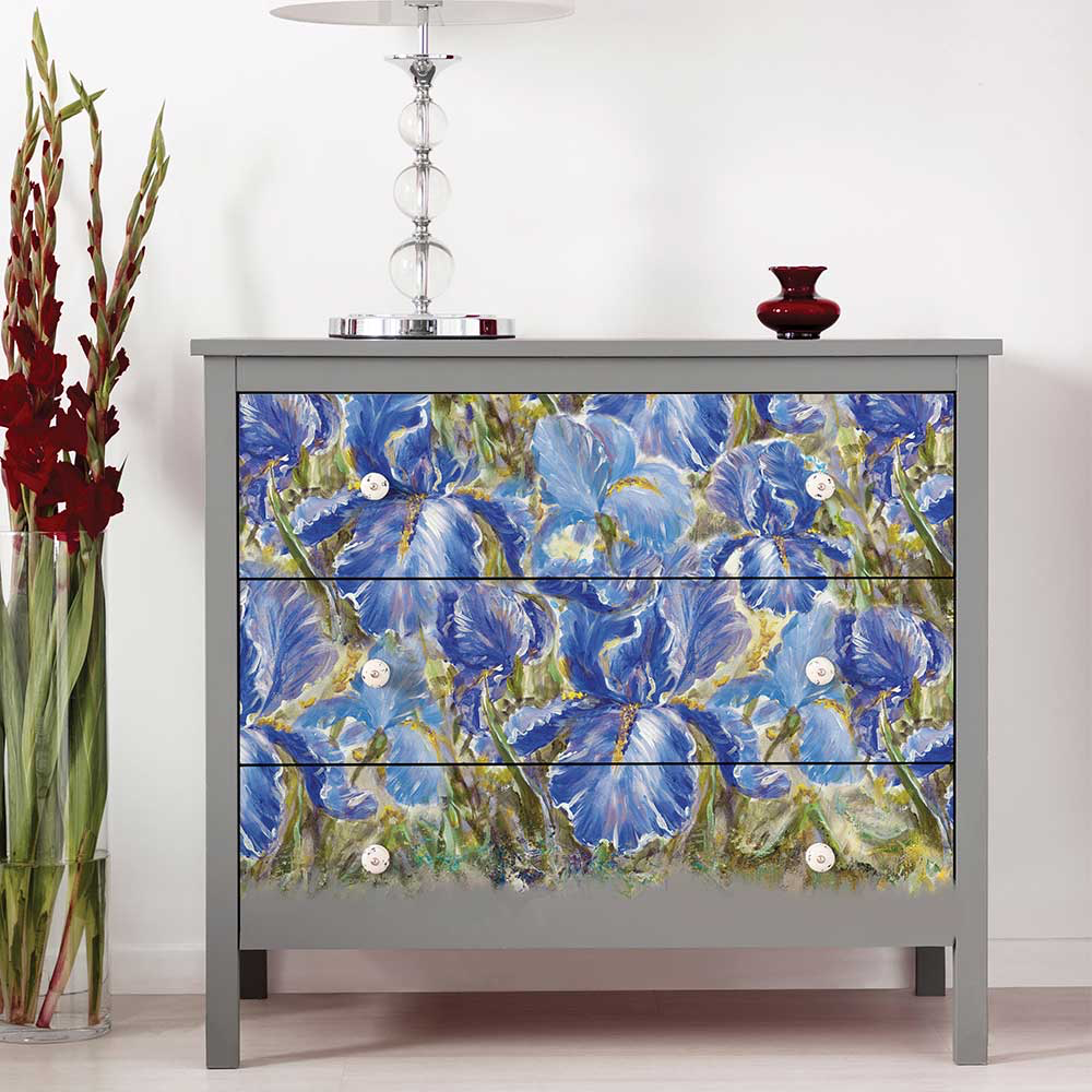 A1 Decoupage Fiber – Enchanting Iris – 1 sheet, A1 size