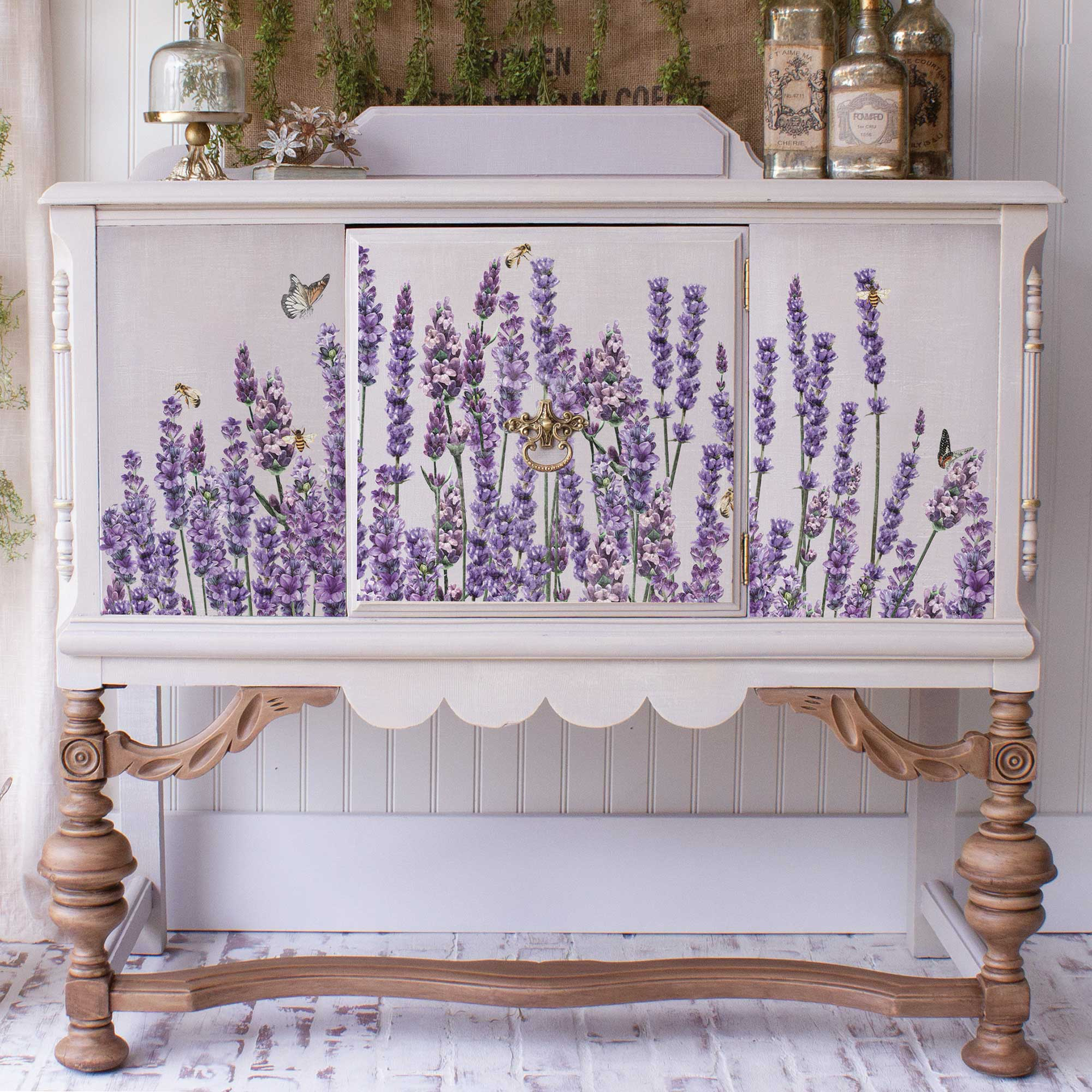 Decor Transfers® – Champs De Lavende – total sheet size 24″x35″, cut into 3 sheets