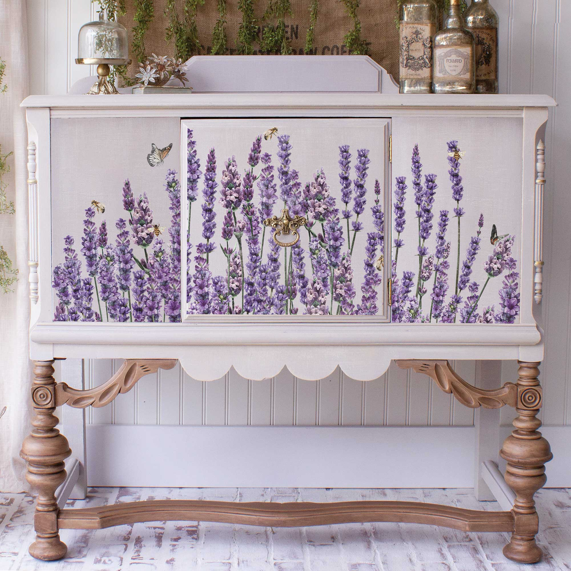 Decor Transfers® – Champs De Lavende – total sheet size 24″x35″, cut into 3 sheets