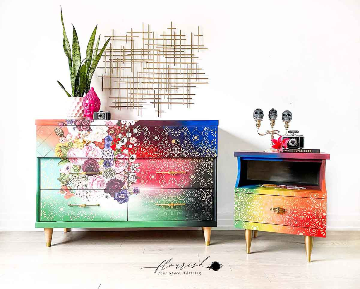 Redesign Stencil - CECE Eastern Abstract 18x25.5 - sheet size 18"x25.5", design size 16.3"x21.7"