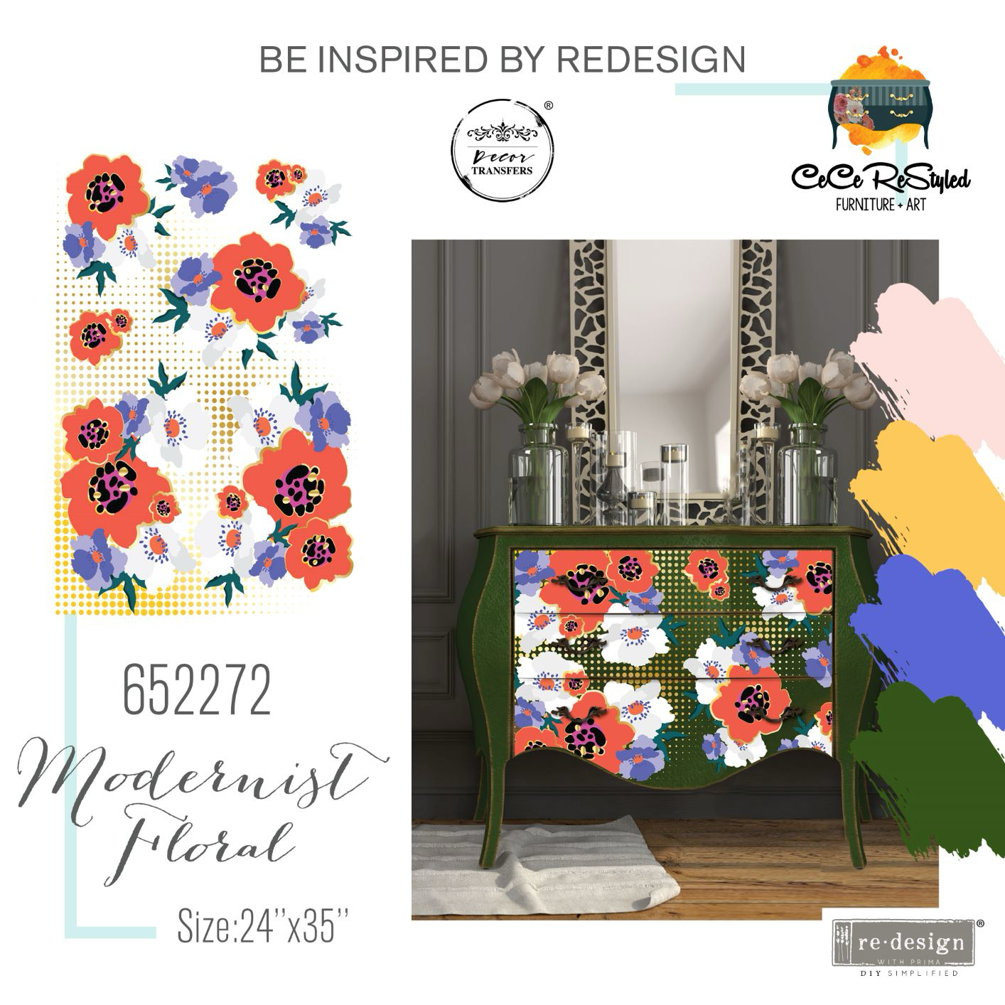 Redesign Decor Transfers® - CECE Modernist Floral