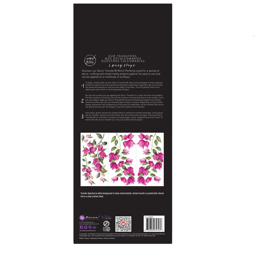 Decor Transfers® - Wild Flowers - 3 sheets, 6"x12"