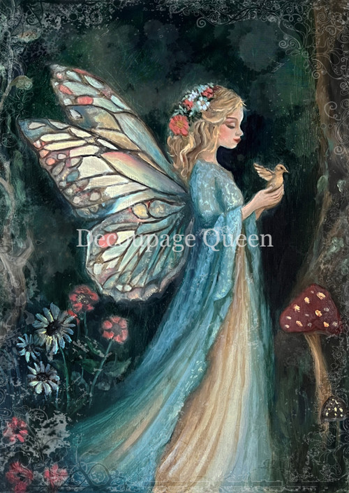 Decoupage Queen Rice Paper Teresa Rene Art - Meadow Fairy, rice paper design by Decoupage Queen, arts & entertainment > hobbies & creative arts > arts & crafts > art & crafting materials > art & craft paper > drawing & painting paper, for decoupage and crafting