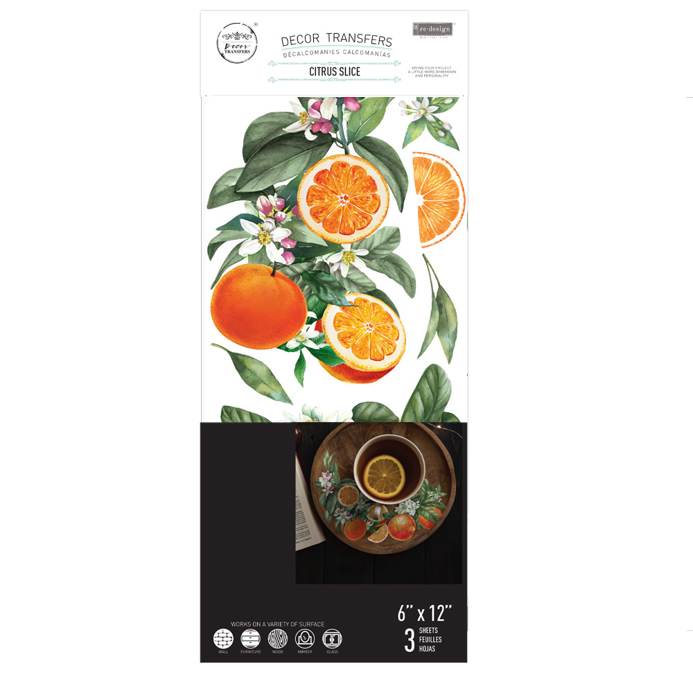 Decor Transfers® - Citrus Slice - 3 sheets, 6"x12"