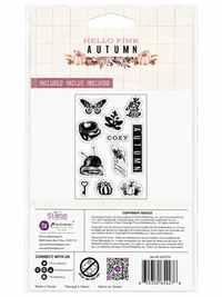 Hello Pink Autumn Stamps, Collection Clear Stamps – 11 pcs