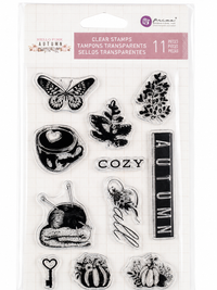 Hello Pink Autumn Stamps, Collection Clear Stamps – 11 pcs