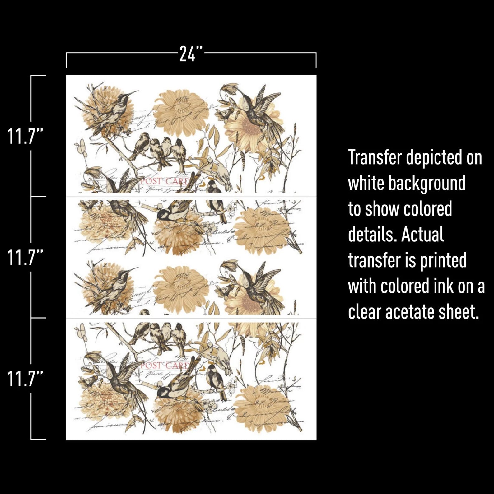 Large Rustic Vintage Transfer, Furniture Transfers