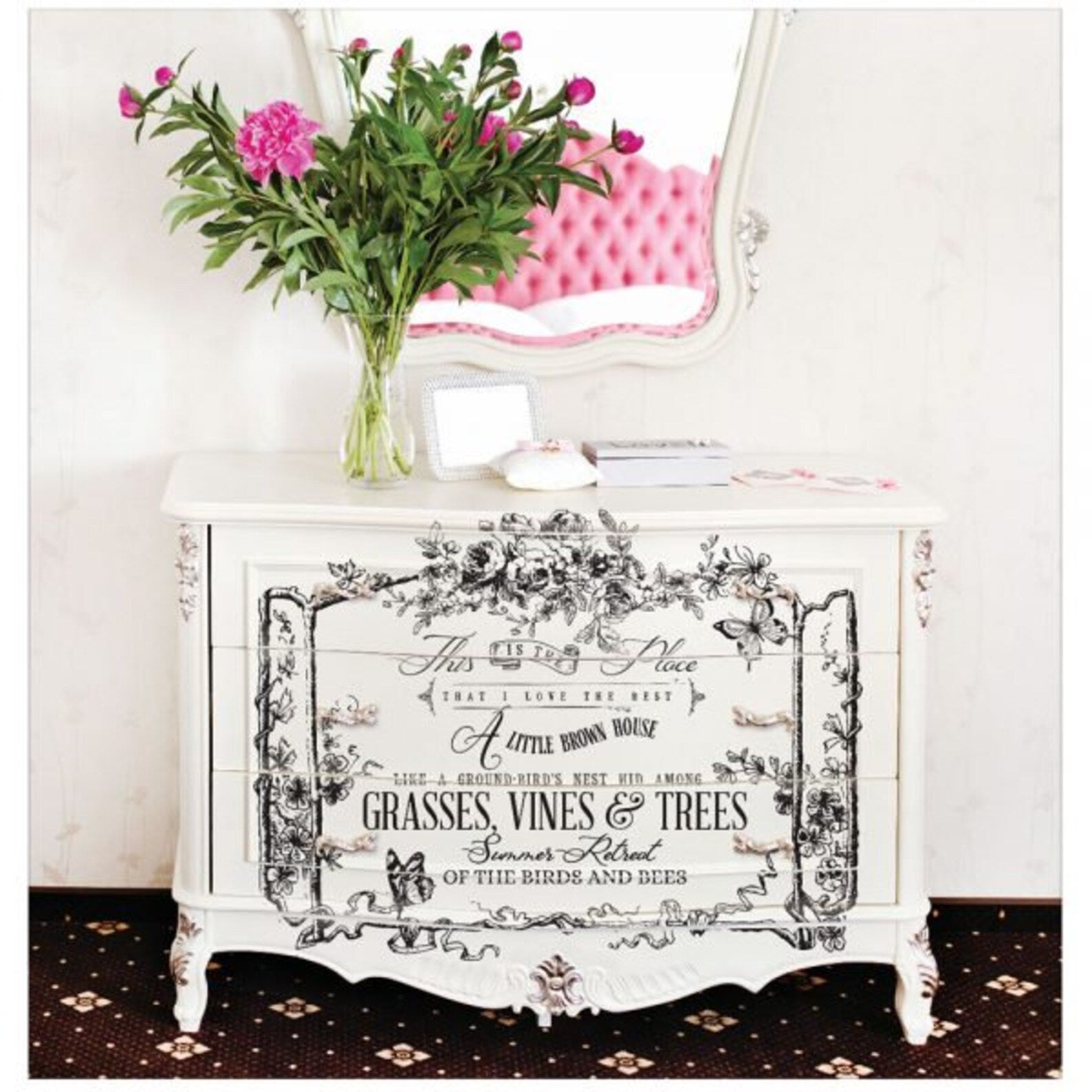 The Birds & Bees Transfers, Script Floral Transfer