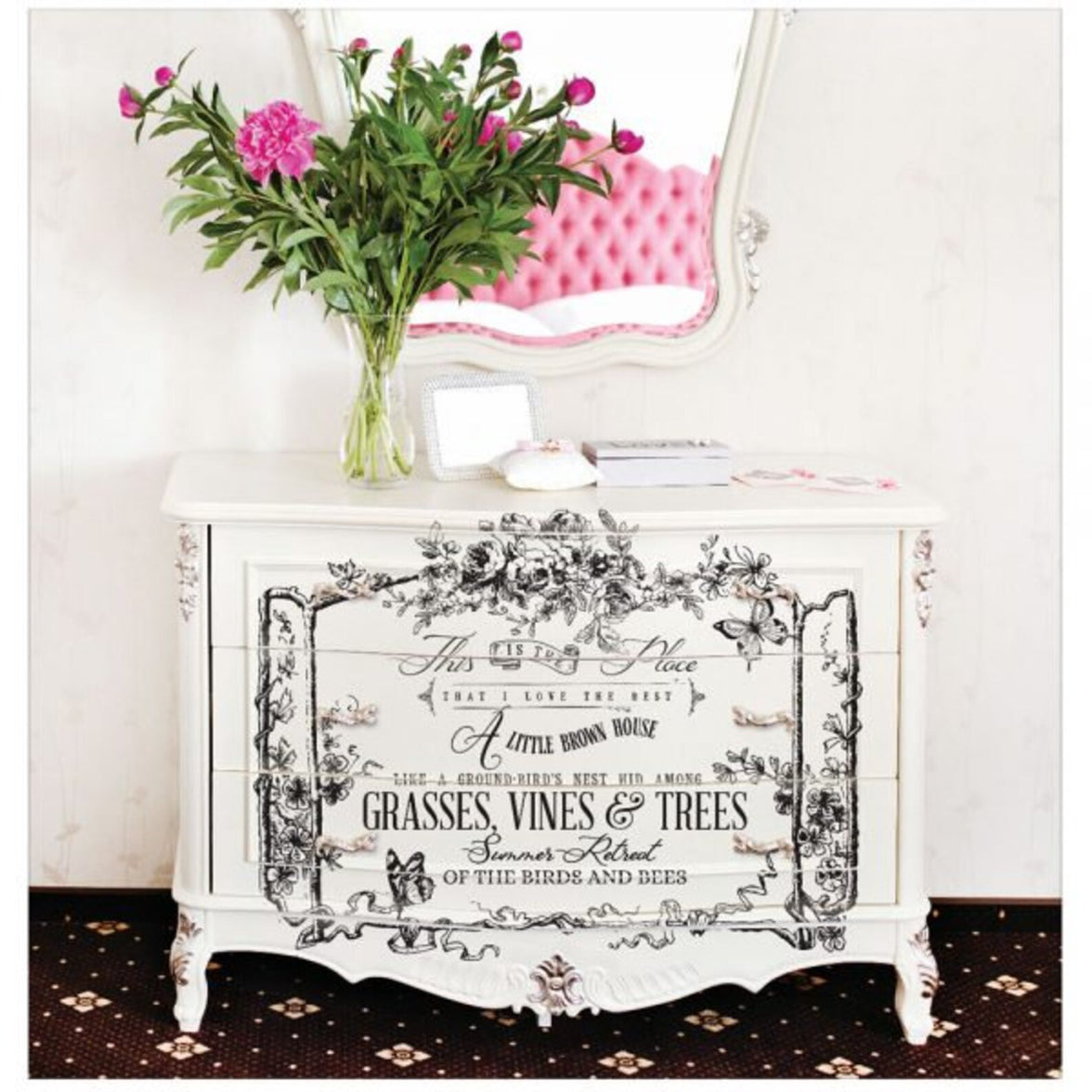 The Birds & Bees Transfers, Script Floral Transfer