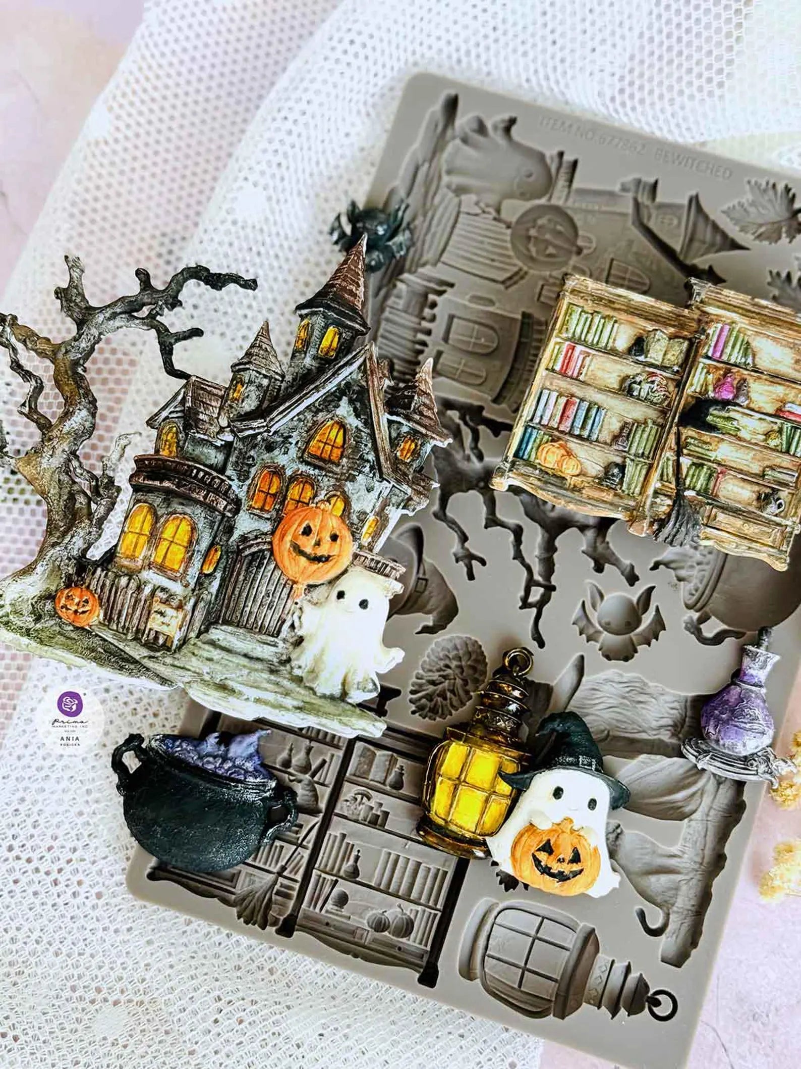 Bewitched Collection Mould - Bewitched Mould - 1 pc, 5"x8"x8mm, Halloween Mould
