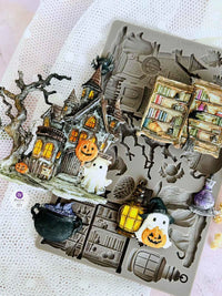 Bewitched Collection Mould - Bewitched Mould - 1 pc, 5"x8"x8mm, Halloween Mould