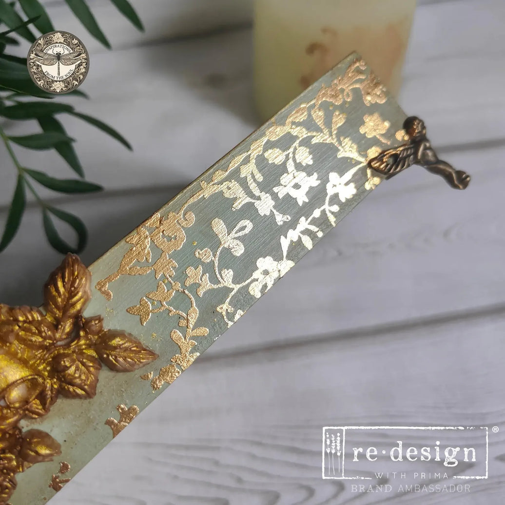 Vineyard Elegance, ReDesign Prima Foil Transfers - Kacha Foil Transfer, Furniture Transfers, Mirror Transfer, Glass Transfers, Glass Jar Foil, (Copy)