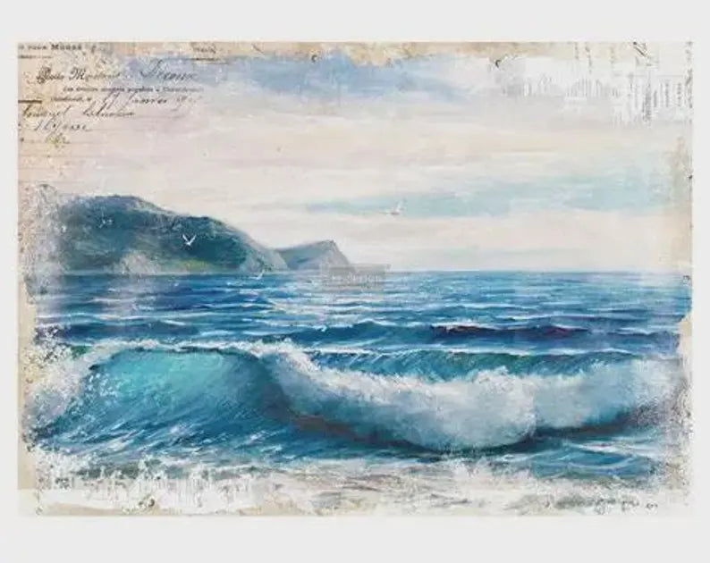 Redesign Decor Transfers® - Blue Wave - 3 sheets, design size 24" X 34"