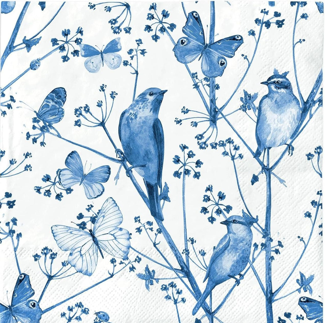 Blue Bird Decoupage Napkins – Butterfly Design, Bridal Decor