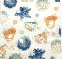 Seashell Beach Napkins: Nautical Decoupage Paper (3pc)
