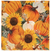 Pumpkin Sunflower Paper Napkins – Fall Thanksgiving Decoupage (5x5 Folded)