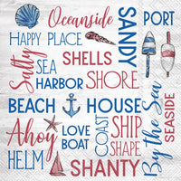 Ocean Theme Napkins: Sea Harbor Decoupage Paper (3pc)