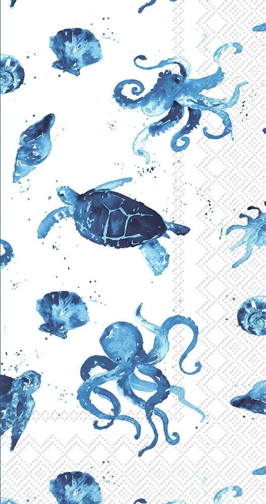 Sea Turtle Paper Napkins, Ocean Decoupage, Beach Wedding Decor