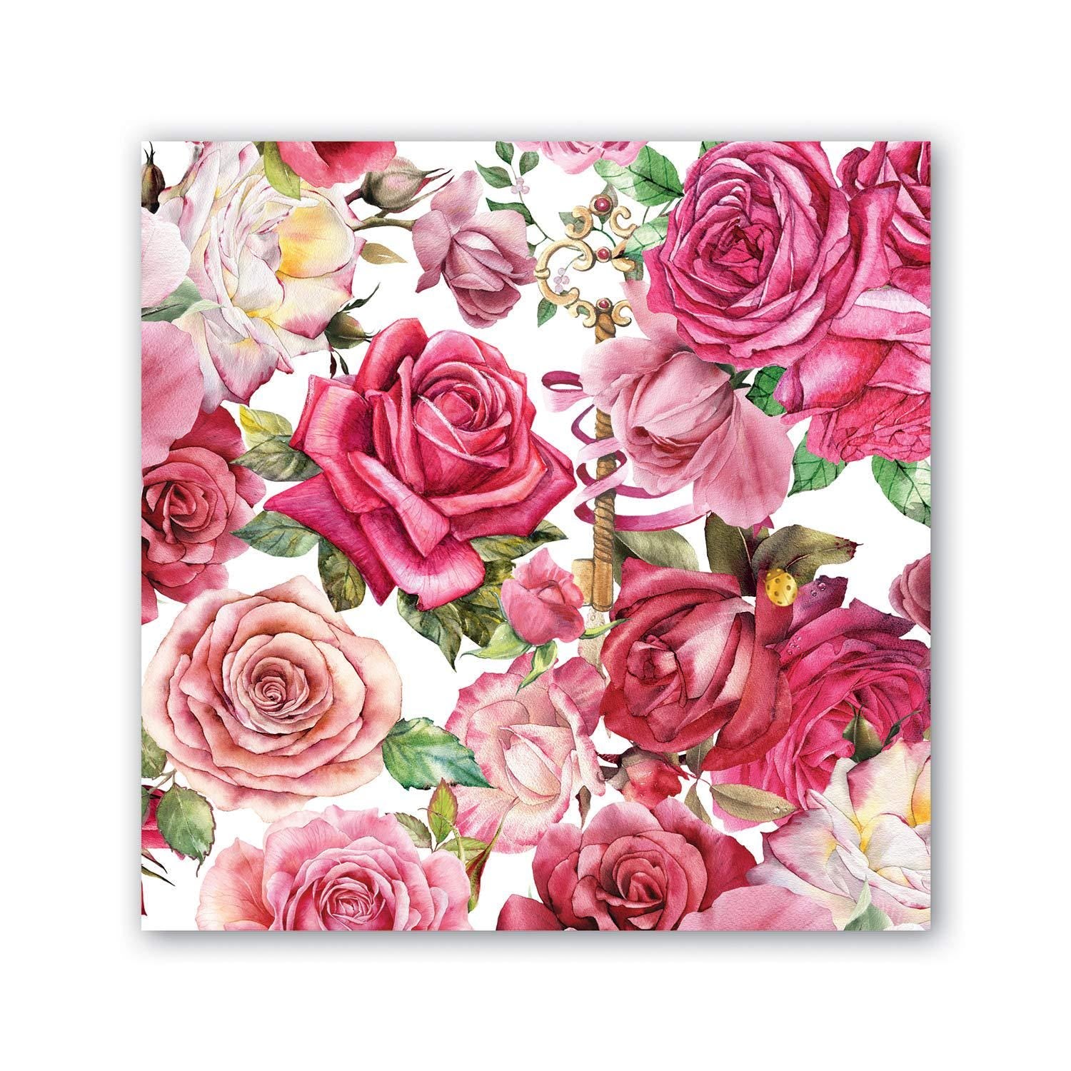 Pink Rose Decoupage Napkins: Elegant Floral Paper (2pcs)