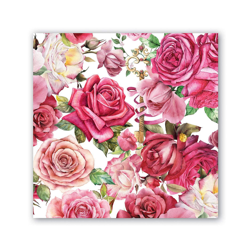 Pink Rose Decoupage Napkins: Elegant Floral Paper (2pcs)