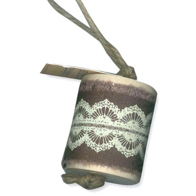 Blue Stamperia Love Ribbon – Vintage Style Wood Spool, 1.5"