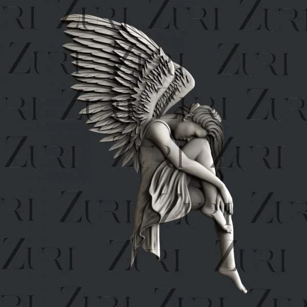 Angel Silicone Mold: Zuri Molds for Resin, Clay, Fondant (5.5x3.7x.4 in)