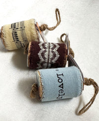 Blue Stamperia Love Ribbon – Vintage Style Wood Spool, 1.5"