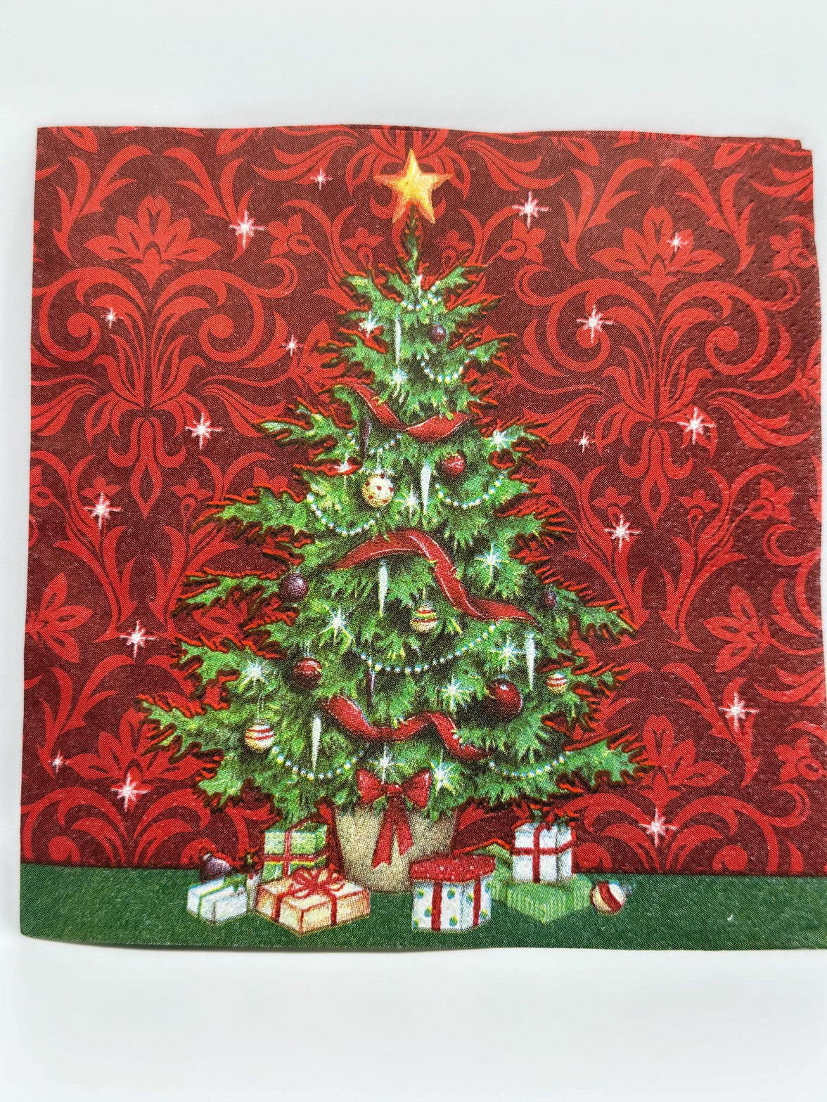 Christmas Tree Decoupage Napkins: Holiday Paper Craft (5x5 inch, 3pc)