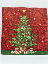 Christmas Tree Decoupage Napkins: Holiday Paper Craft (5x5 inch, 3pc)
