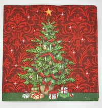 Christmas Tree Decoupage Napkins: Holiday Paper Craft (5x5 inch, 3pc)