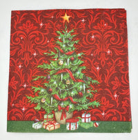Christmas Tree Decoupage Napkins: Holiday Paper Craft (5x5 inch, 3pc)