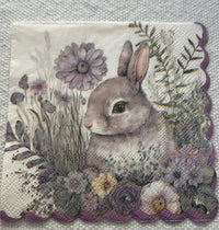 Bunny Decoupage Napkins - Easter Spring Craft Paper (3 pieces)