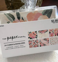 Floral Note Cards - Peach & Pink - 24pk with Envelopes