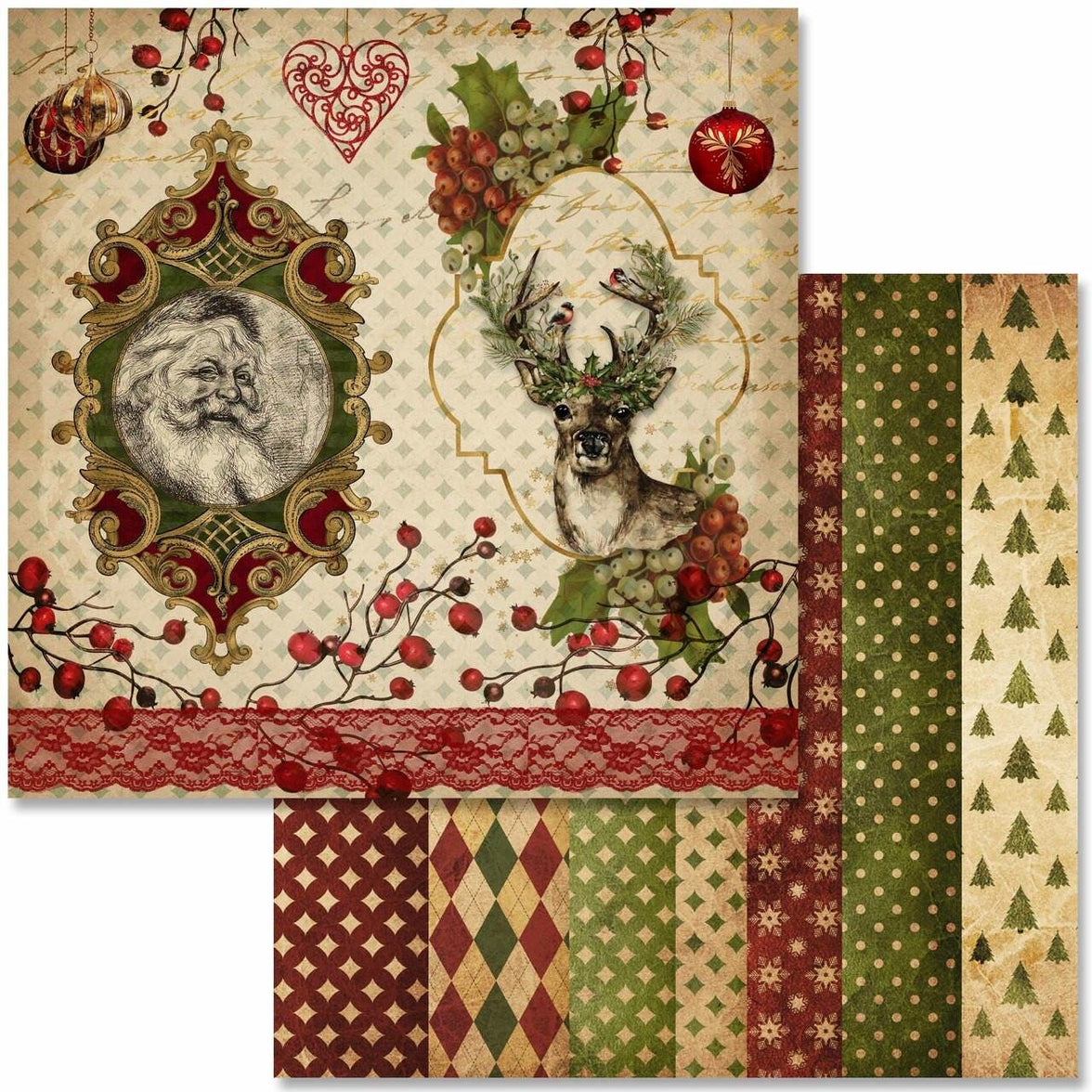 Christmas Scrapbook Paper Pack: 6x6 Cardstock, 24 Designs of Christmas Cards, Holiday Junkjouranaling, Scrapbook Kits, Christmas Cardstock