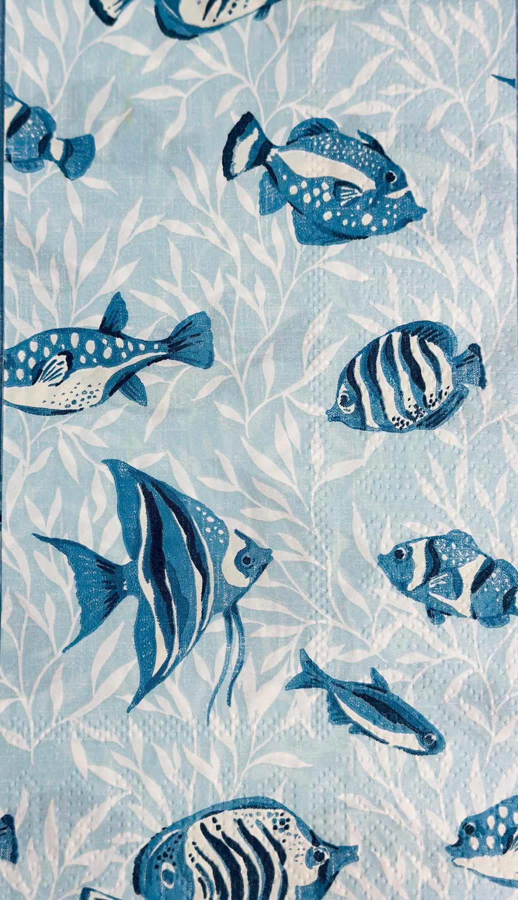 Fish Decoupage Napkins - 3pcs Blue Ocean Sea Life, Fish Napkins, Guest Fish Paper Napkin, Bridal Party Napkins, Something Blue, DIY Paper