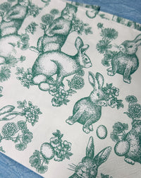 Bunny Decoupage Napkins: Light Green Rabbit Designs, Spring Decor