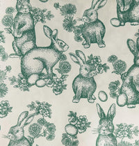 Bunny Decoupage Napkins: Light Green Rabbit Designs, Spring Decor