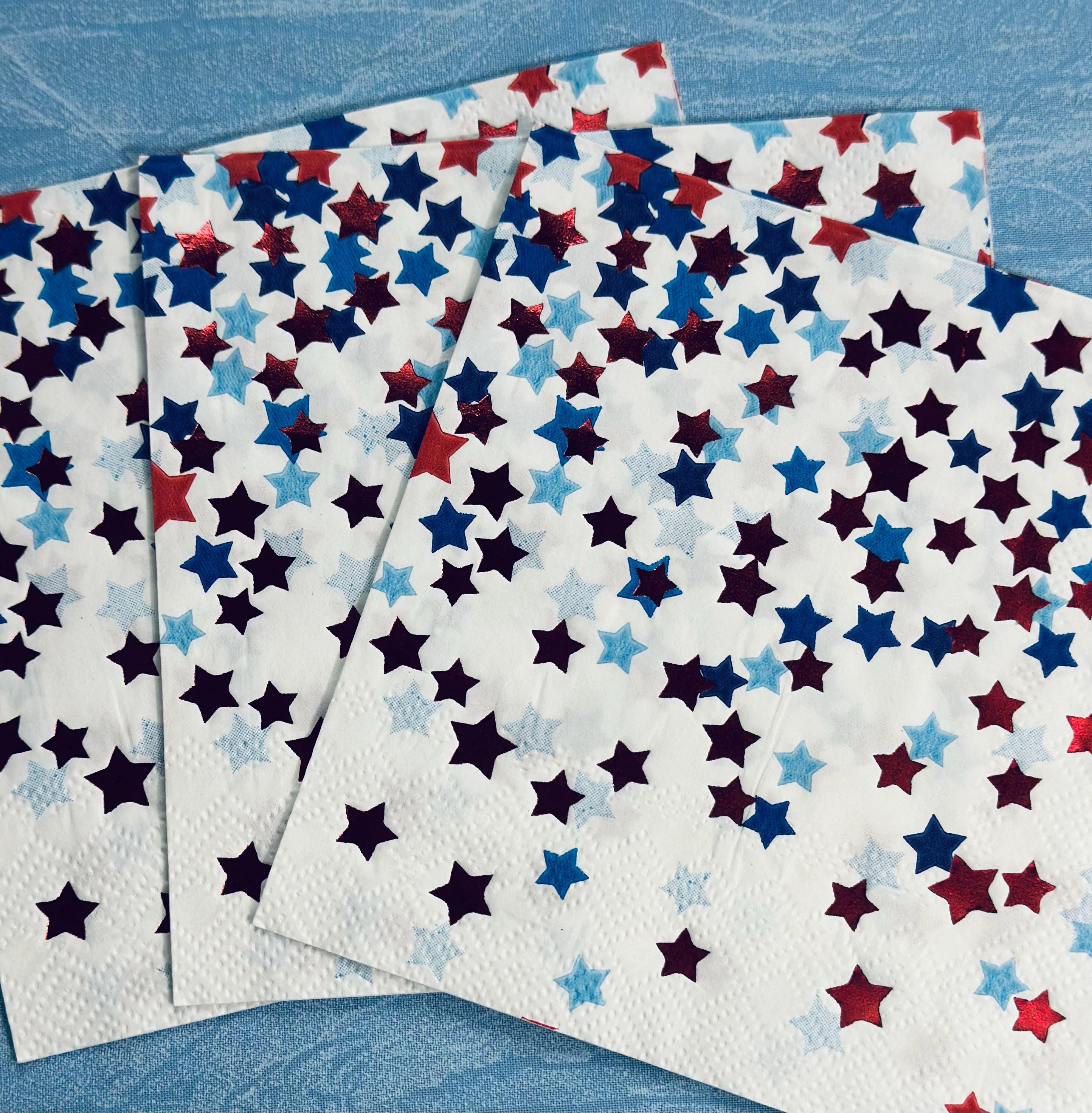 Stars Decoupage Napkins: Fourth of July BBQ, 3pc