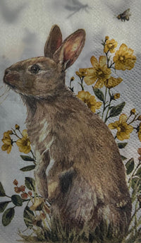 Bunny Decoupage Napkins: Rabbit Designs, Spring Tissue Paper (3-Piece Pack)