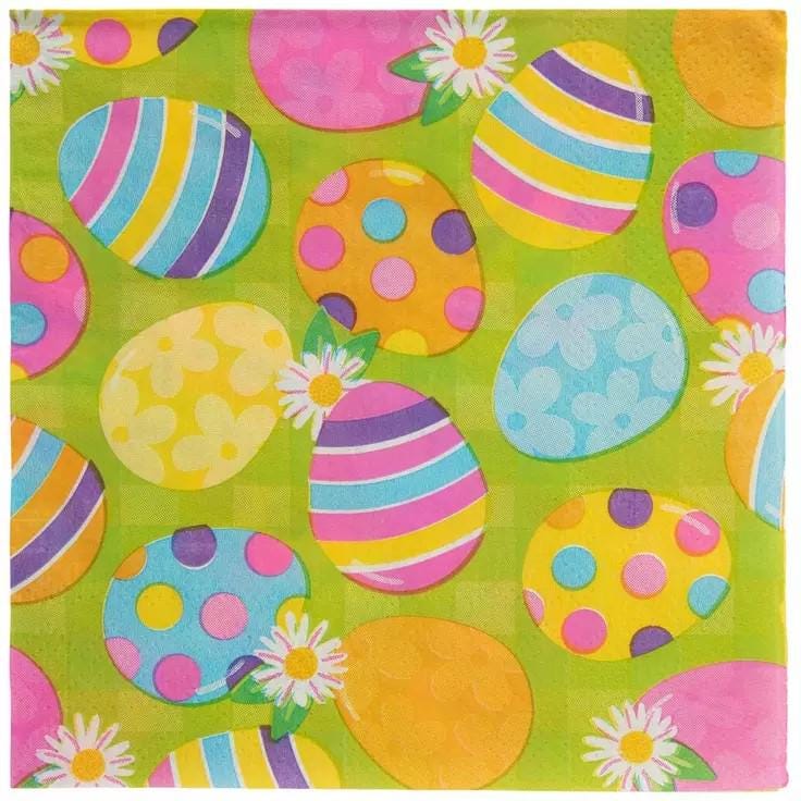 Easter Egg Decoupage Napkins: Spring Party Paper (5x5 inch, 3pc)