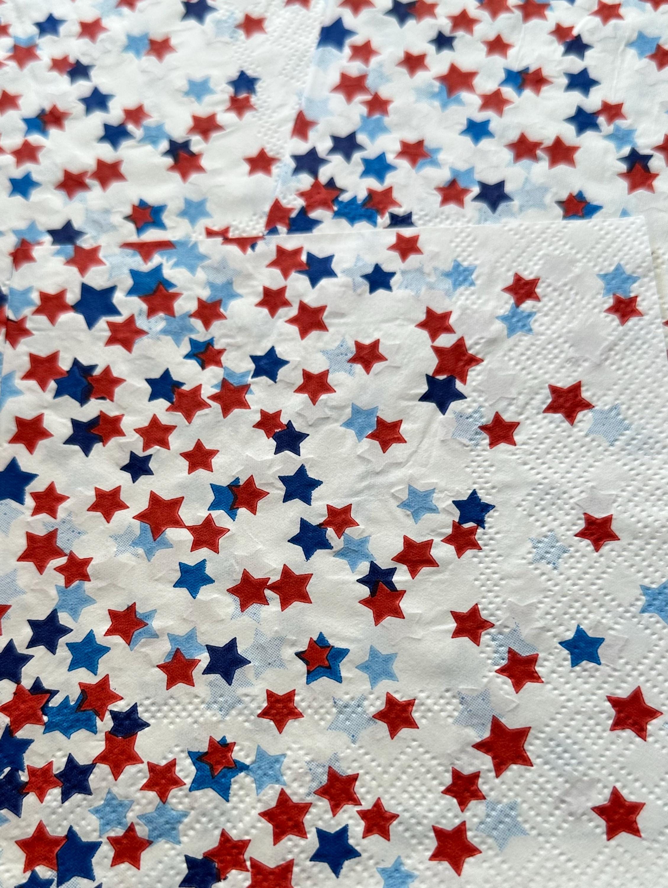 Stars Decoupage Napkins: Fourth of July BBQ, 3pc