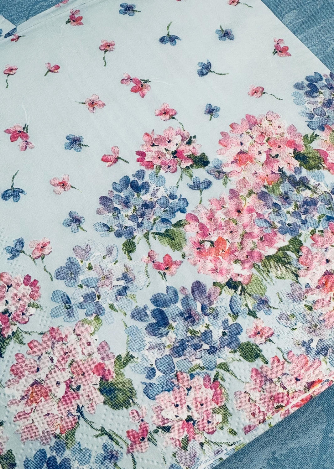 Blue Floral Decoupage Napkins - Martha Stewart Paper Napkins