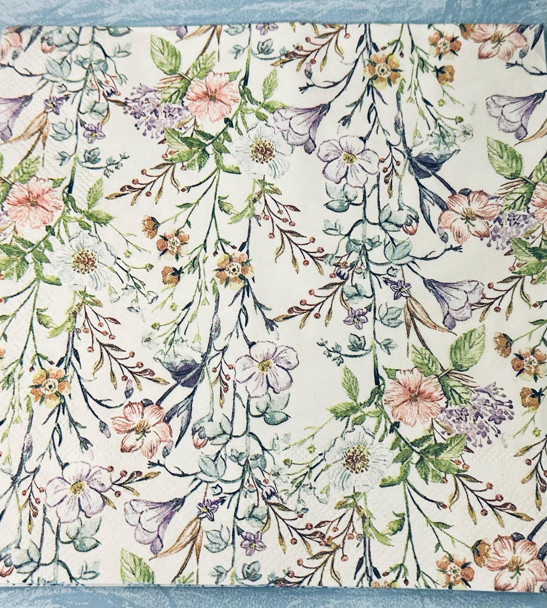 Floral Decoupage Napkins: Lilac Flower Paper, Bridal Shower (3 pc)