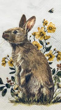 Bunny Decoupage Napkins: Rabbit Designs, Spring Tissue Paper (3-Piece Pack)
