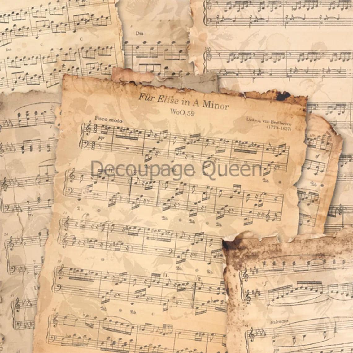 Beethoven Music Sheet Rice Paper A3 - Decoupage Queen