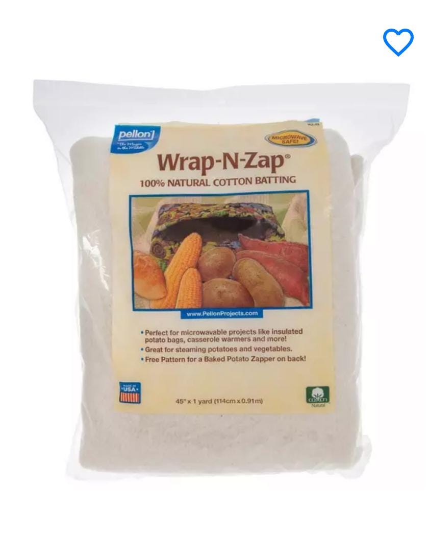 Pellon Wrap-N-Zap Cotton Batting: Microwave Safe Cozie Material (45" x 36")