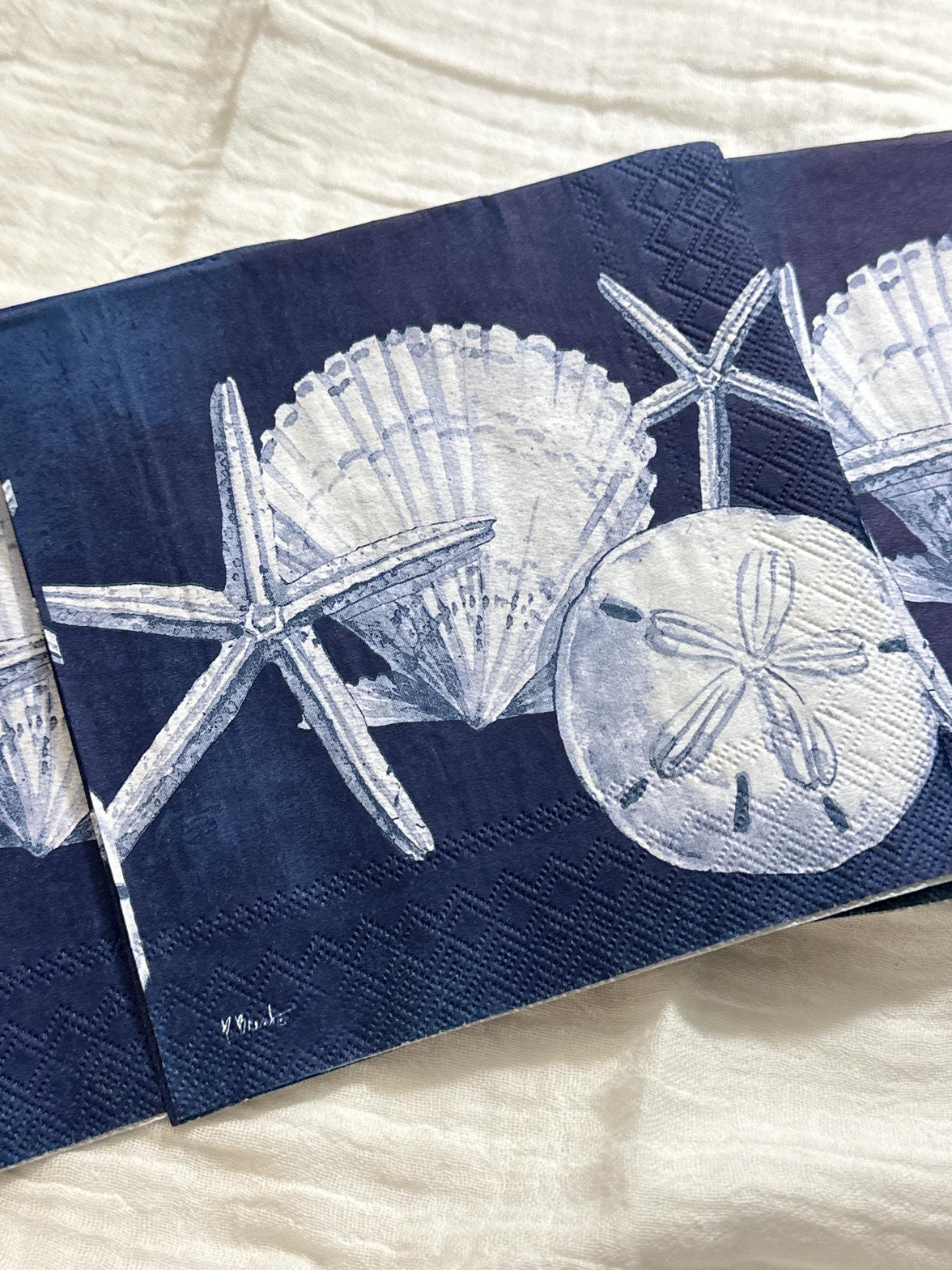 Sand Dollar Beach Napkins: Nautical Decoupage Paper (3pc 10x10 inches)