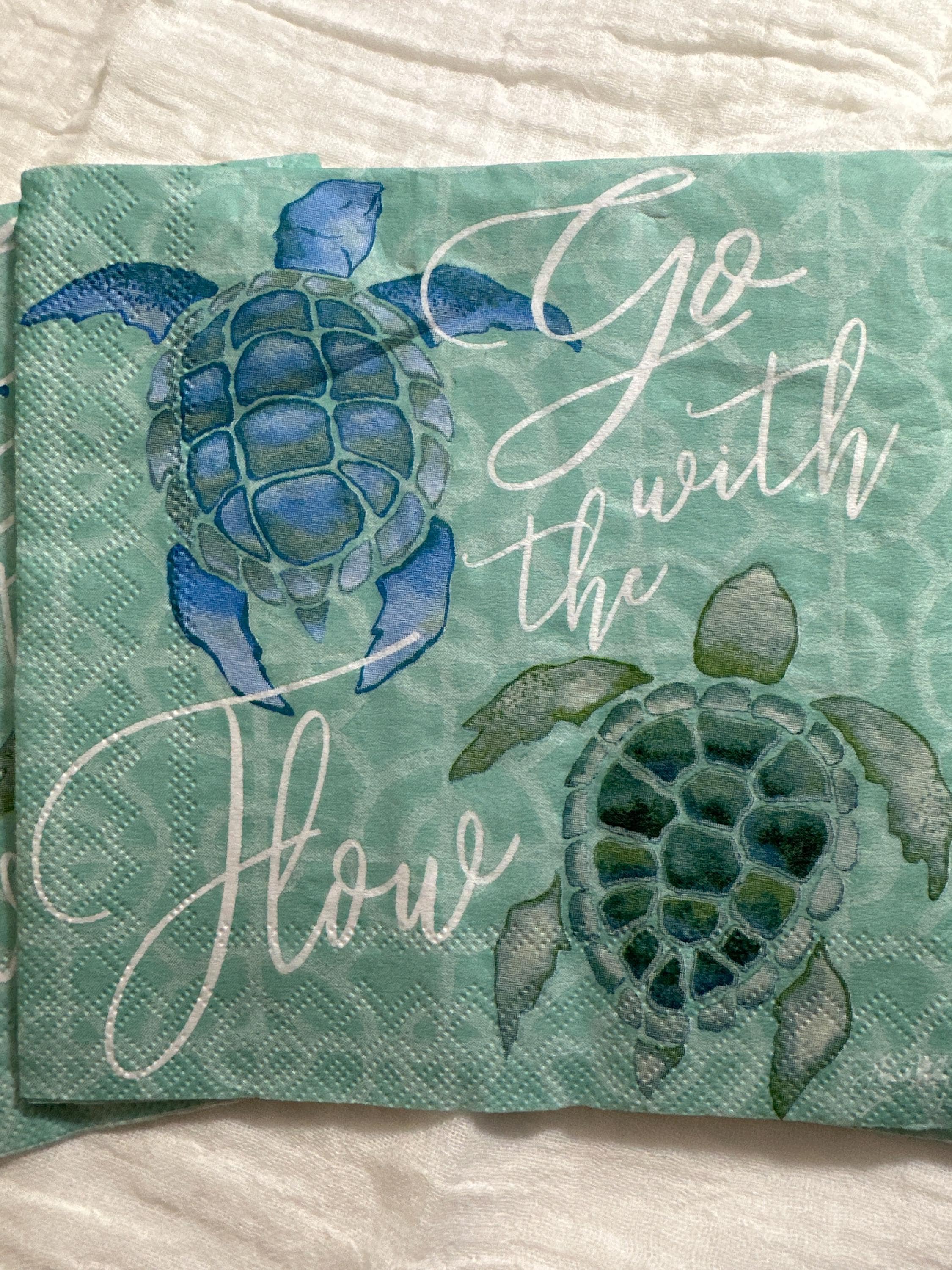 Sea Turtle Napkins, Go With The Flow, Decoupage Napkins, Ocean Paper Napkin, Beverage Napkins, Decoupage Supplies, Beach Weddings