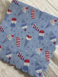 Patriotic Ice Cream Cone Decoupage Napkins: July 4th Party Paper (5x5 inch)