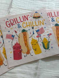 BBQ Grillin' and Chillin' Decoupage Napkins: 3pc Backyard Party